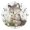 Gold, variant on Cartoon Gray Wolf Holding Colorful Flowers Round Wall Clock Silent Analog Battery Operated Black Pointer Home Decor 9.84" Diameter