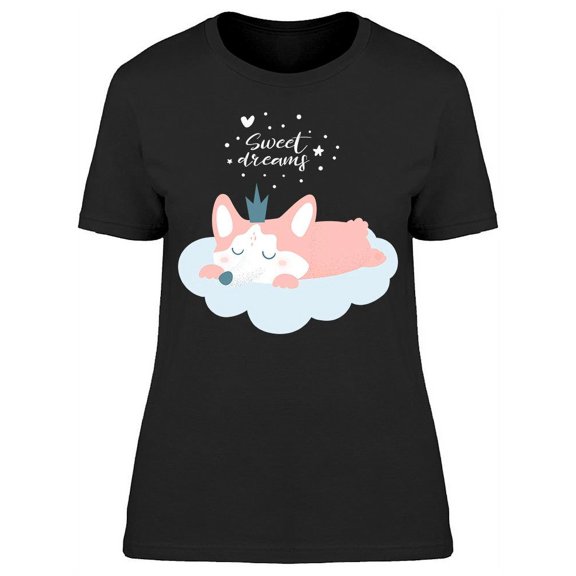 King Corgy Sleeping T-Shirt Women -Image by Shutterstock, Female 3X-Large