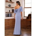 thumbnail image 2 of Vestido BITALY para madre de la novia, satén plateado, largo hasta el suelo, 2 of 8