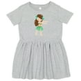 thumbnail image 3 of Inktastic Brown Haired Hula Girl Girls Toddler Dress, 3 of 5