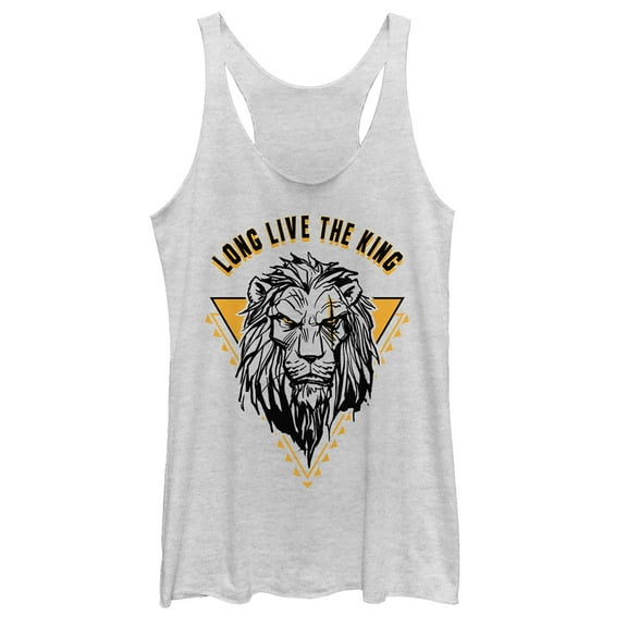 Women's Lion King Live Scar Racerback Tank Top White Heather Small