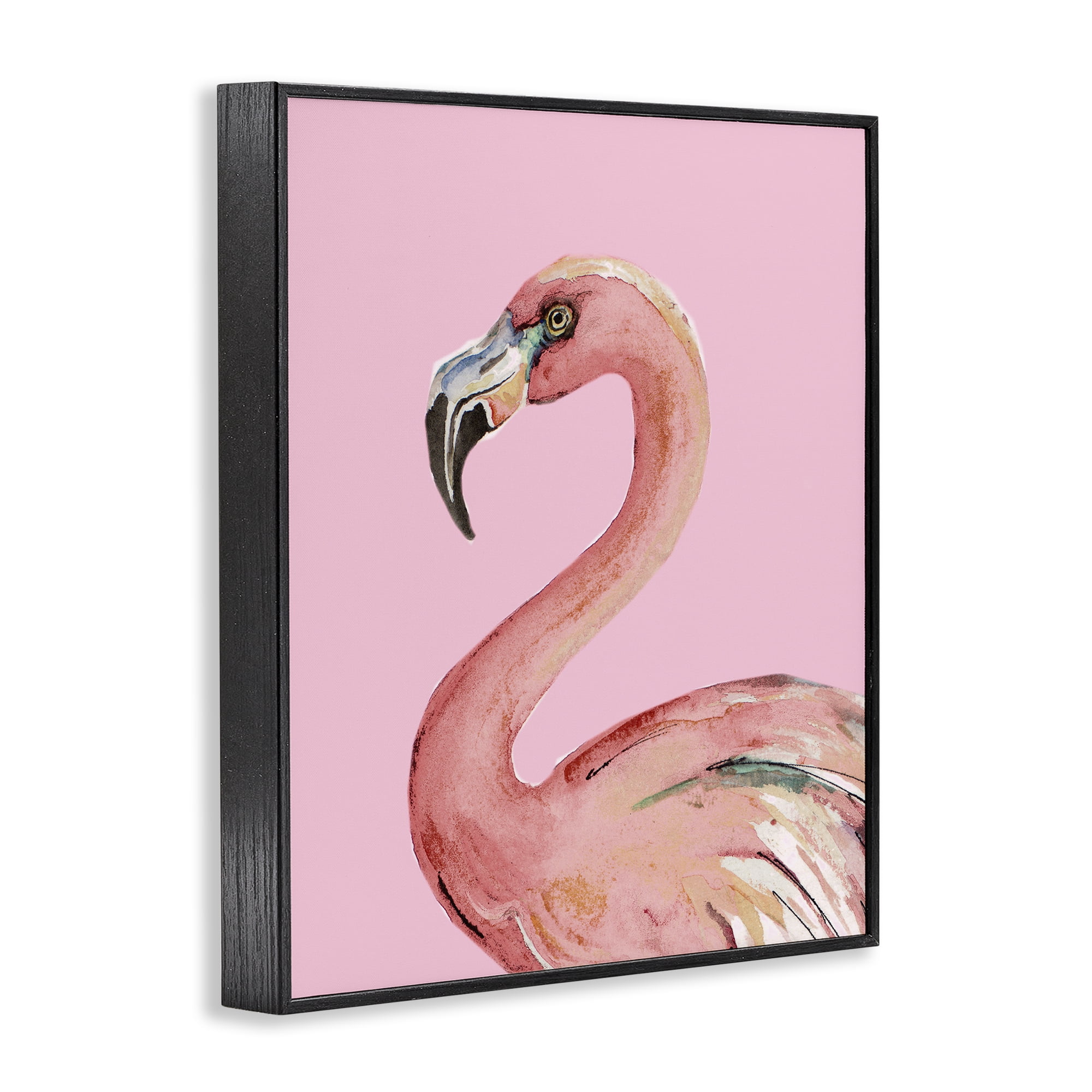 Stupell Industries Flamingo On Pink Animals & Insects Painting Black Framed Art Print Wall Art, 11 x 14