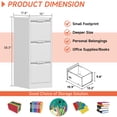 thumbnail image 3 of 3 Drawer File Cabinet with Lock,Vertical Filing Cabinets for Home Office,Heavy Duty Metal File Cabinet for Hanging A4/Letter/Legal Size File,Vertical File Cabinet 15" W X 17.8" D X 40" H-White, 3 of 9