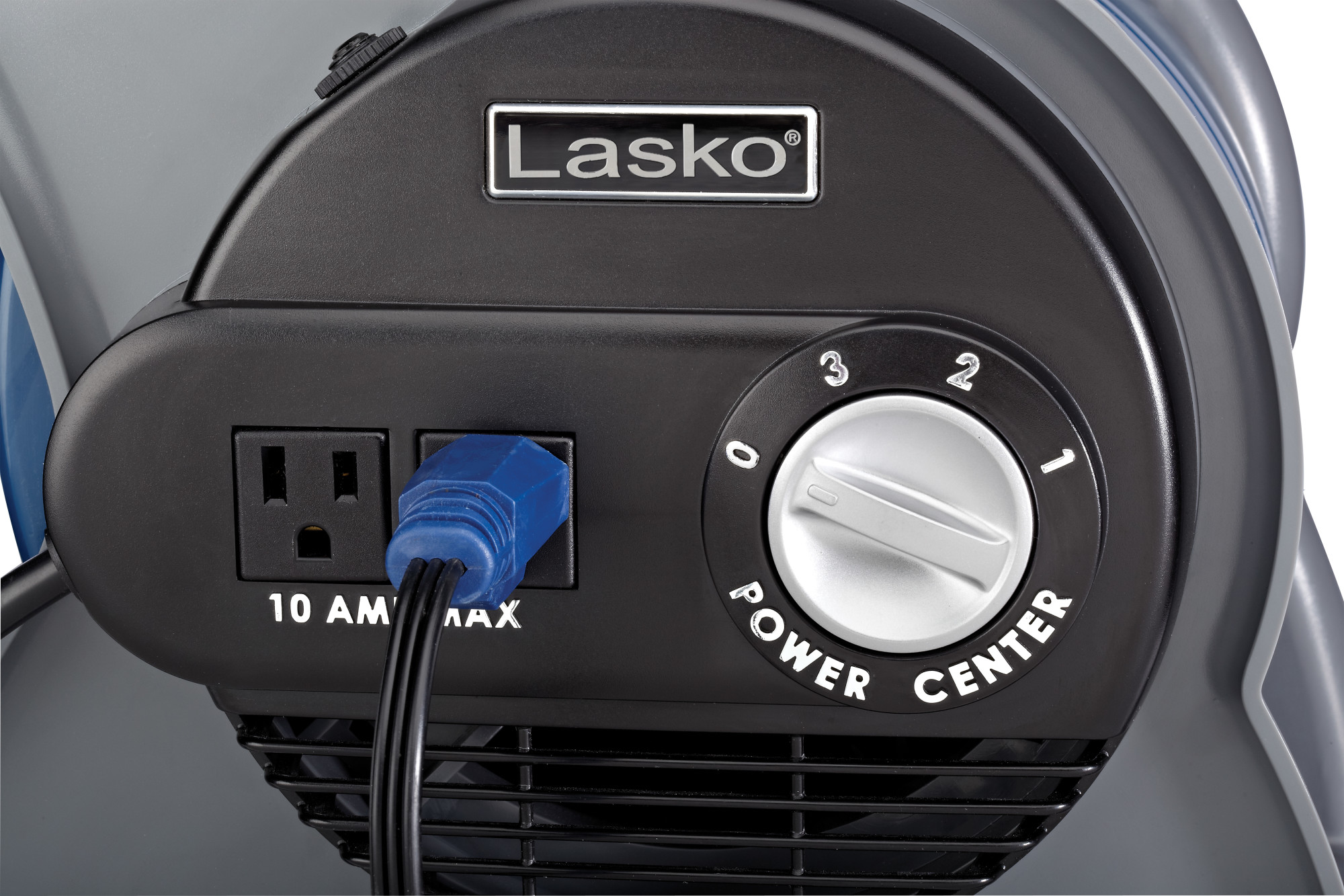 Lasko 11" 3-Speed Multi-Purpose Pivoting Utility Blower Fan with Outlets, Blue, U12100, New - image 2 of 3