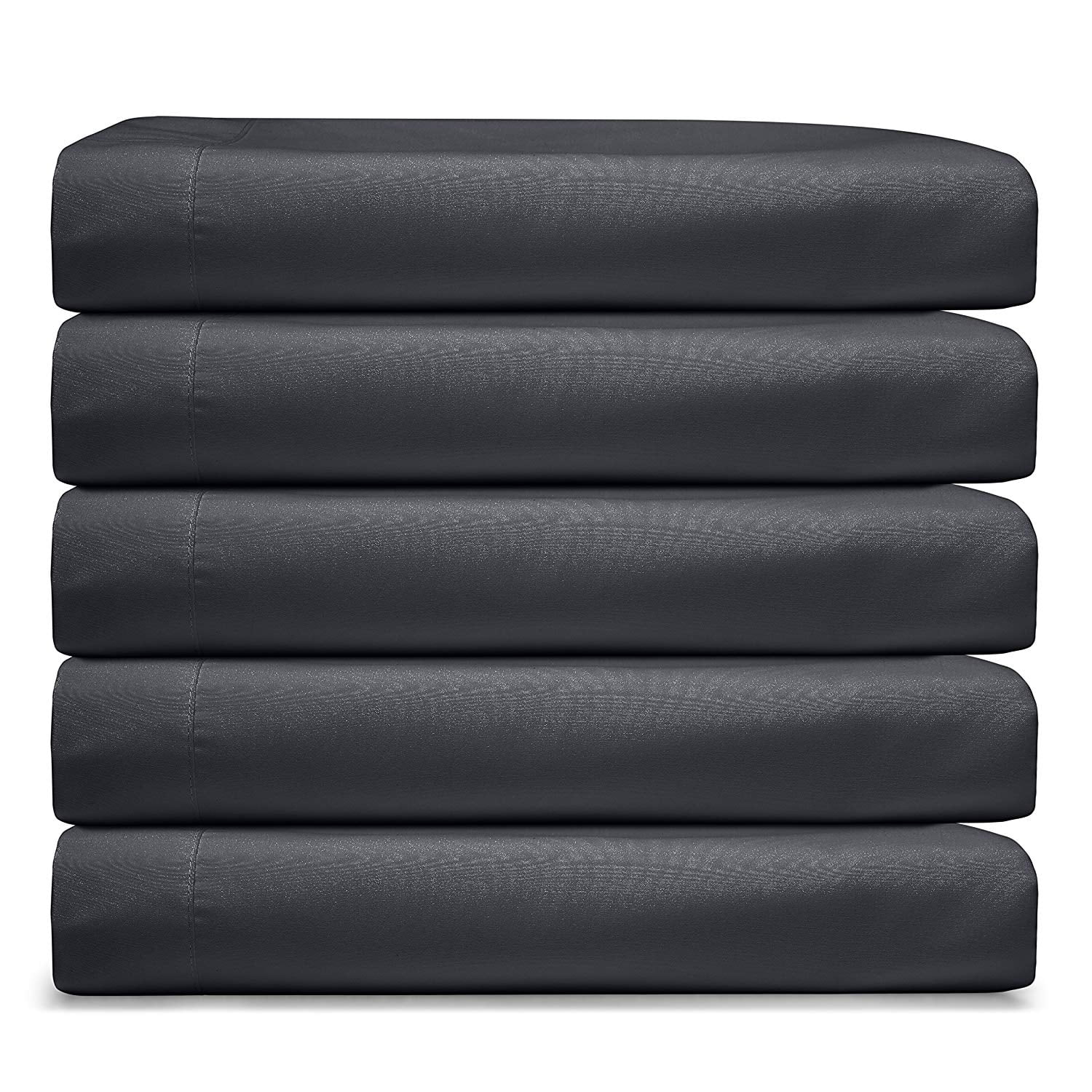 Clara Clark RV/Short Queen 6-Piece Bed Set for Campers - Deep Pocket Fitted Sheet Luxury Soft Microfiber, Black
