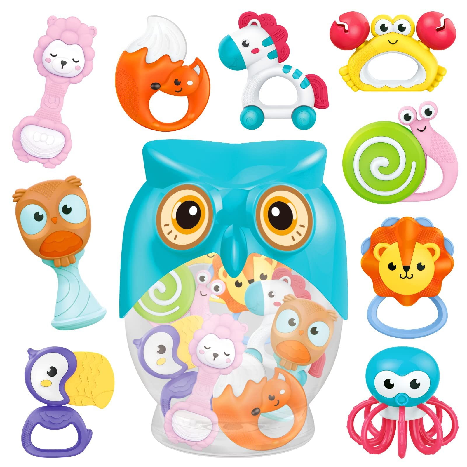 HANMUN Baby Toy from 0 3 6 9 Months, Rattle Teether Set Baby Toys 9