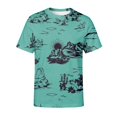 thumbnail image 6 of Boys Graphic Tees Loose Fit Graphic Print Crewneck Short Sleeve Breathable Tee for Casual Wear Boys' Tops Tees Shirts Blue 2 Years-3 Years, 6 of 6
