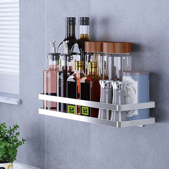 Estante de Cocina de Varios Niveles Montado en la Pared, Estante de Almacenamiento Desmontable para Productos de Condimentos, Estante Sin Perforaciones