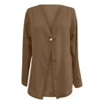 thumbnail image 4 of Women's Solid Color V Neck Fashion Loose Cardigan With Long Sleeves Stylish Mid Length Top Open Front Drape Womens plus Size Sweaters Holiday Sweater Womens Fall Clothes Work Womens Summer Cardigan, 4 of 4