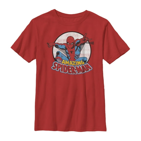 Boy's Marvel Spider-Man Classic Web Swing Graphic Tee Red X Small