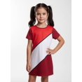 thumbnail image 4 of Girls Active Simple Short Sleeve Summer Dress Casual Fit Crewneck Casual Dress for Young Girls Age 5-13, 4 of 6