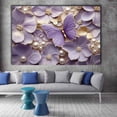 thumbnail image 2 of Mudket Lavender Flowers and Butterflies Canvas Wall Art, Framed Print, Ready to Hang Wall Decor for Living Room Bedroom, Style Artwork - 12"L x 8"W, 2 of 10