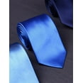 thumbnail image 7 of HISDERN Mens Solid Color Ties Formal Satin Necktie and Pocket Square Set Classic Tie & Handkerchie, 7 of 7
