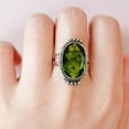 thumbnail image 4 of Handmade Peridot Ring – Vintage Oxidized Sterling Silver Jewelry, Healing Crystal Fashion Ring for Women August Birthstone Ring Size US 4, 4 of 6