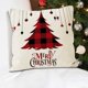 thumbnail image 1 of Xihbxyly Oferta del día Liquidación Fundamentos de almohada en diseño árbol de Navidad 18 x 18 pulgadas, decoración festiva para el hogar, sofá y oficina, cierre de cremallera de poliéster lavish máq, 1 of 4