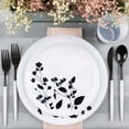 thumbnail image 2 of (50 PACK) EcoQuality 10.6" inch Round White Plastic Plates with Black Garden Design - Disposable China Like Party Plates, Heavy Duty Salad Plates, Dinner Plate, Dessert, Wedding, Serveware, 2 of 3