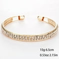 thumbnail image 5 of US 2-4 Pc Bangle Cuff Women Cubic Zirconia Wedding Gift 925 Silver Gold Bracelet, 5 of 5
