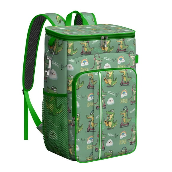 Funny Dinosaur Lover Backpack Cooler – Leakproof Insulated Cooler Bag with Cartoon Dino Print, Ideal for Work, Picnic, Travel & Family Outings