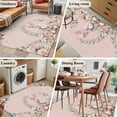 thumbnail image 5 of Kitchen Mats for Floor 3x5 Ft, Easter Bunny Non Slip Area Rugs for Kitchen Bedroom Entryway, Cute Pink Rabbit Rose Flowers Pastoral Botanical Washable Carpet Runner Rug Floor Mats for Bedroom, 5 of 8