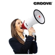 Croove Portable Handheld Bullhorn with Siren, 30-Watt Lightweight Speaker