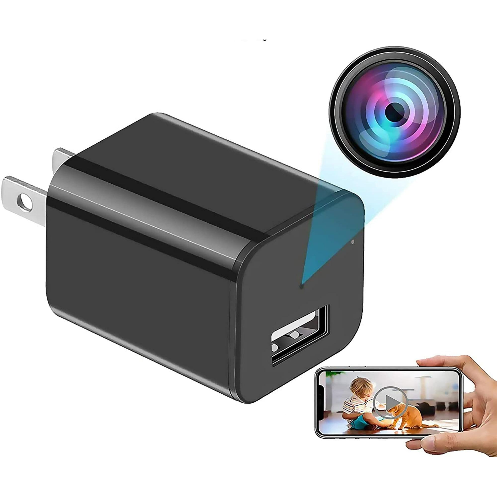 Pellen tegel Hamburger Chargeur de téléphone USB pour caméra espion par CamFI avec carte 32SD -  Caméra cachée WIFI HD 1080p, chargeur USB sans fil pour prise murale |  Walmart Canada