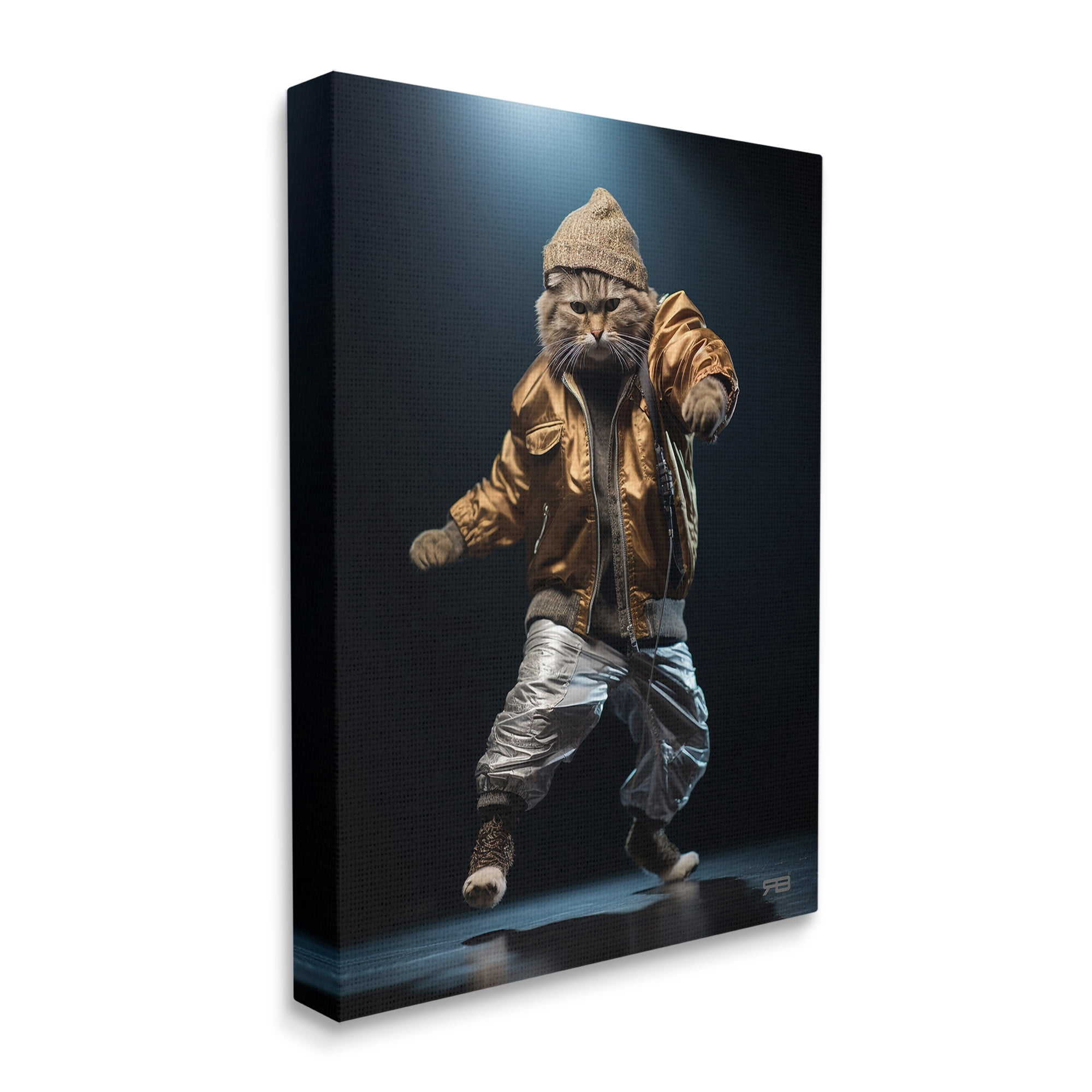 Stupell Industries Urban Dancer Cat Animals & Insects Painting Gallery Wrapped Canvas Art Print Wall Art, 24 x 30