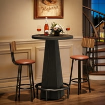 Finmind Bar Table, 37.4 Inch High Round Pub Table for Small Bars, Dining Room, Kitchen, Home, Black