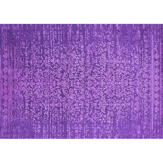 Ahgly Company Indoor Rectangle Oriental Purple Industrial Area Rugs, 8' x 10'
