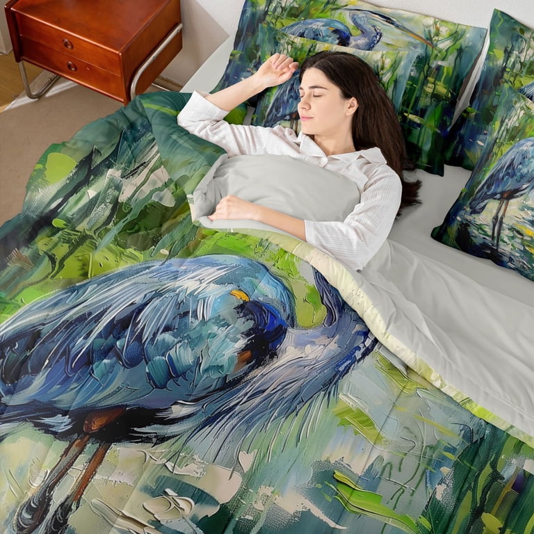 Erosebridal Boho Heron Bird 7-Piece Twin Bedding,Graceful Animals ...