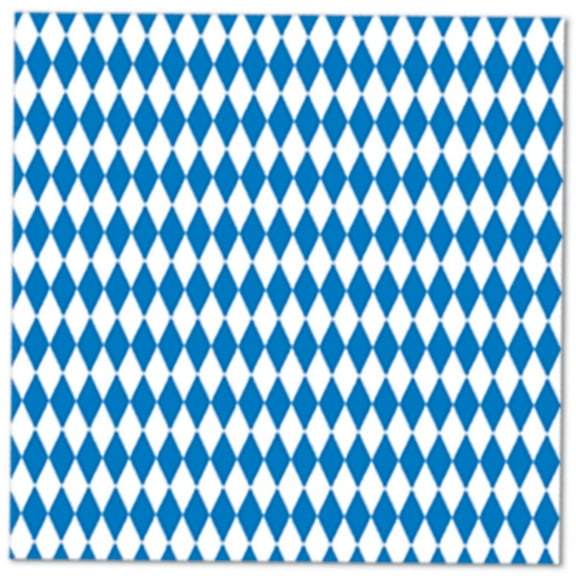 Club Pack of 192 Blue and White Oktoberfest Disposable Luncheon Party Napkins 6.5"