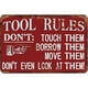 thumbnail image 1 of Reglas Herramientas Placa Metal Vintage Pintura Hierro Rectangular Arte La Pared 40x30cm, 1 of 9