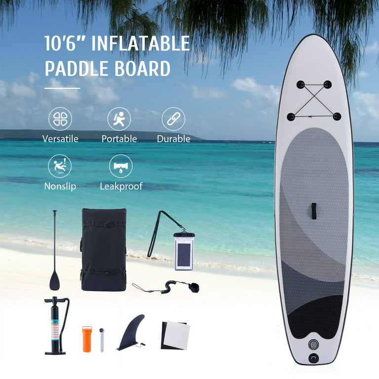 Paddle Preenex Black Adults, Inflatable Board 10\'6\