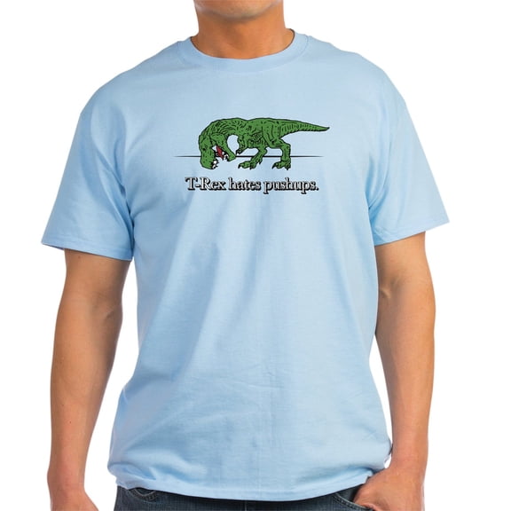 CafePress - T Rex Hates Pushups Light T Shirt - Men's Classic Graphic T-Shirt