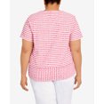 thumbnail image 5 of Alfred Dunner Womens Plus-Size Stripe Texture Knit Top With Necklace, 5 of 6