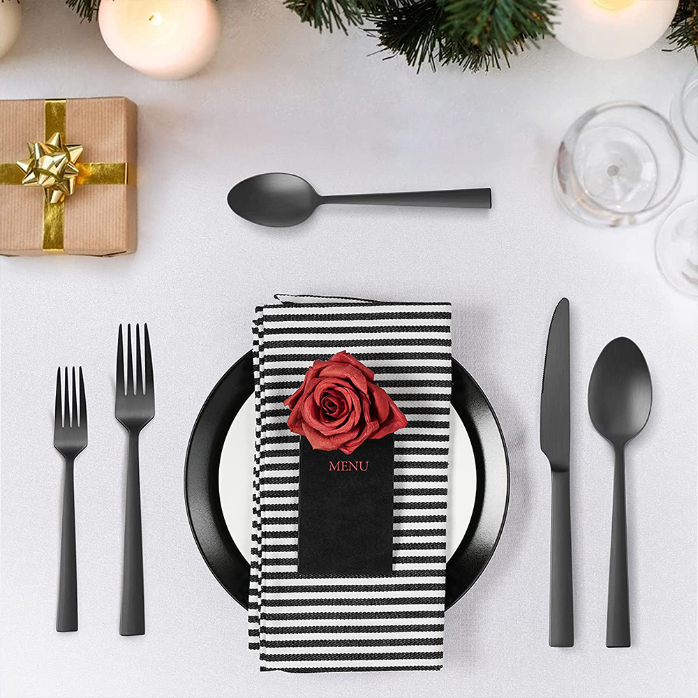 Vesteel 40-Piece Matte Black Stainless Steel Flatware Set photo 6