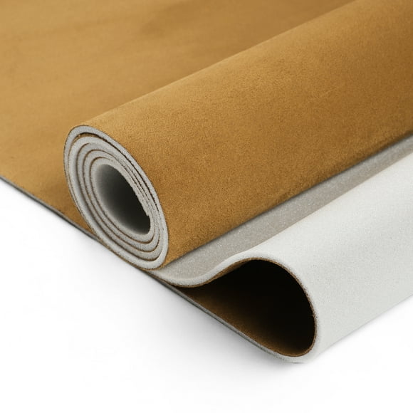 Unique Bargains Suede Fabric 150G Headliner Fabric 78.74"L x 57.09"W Interior Trim DIY Roof Repair Replacement Foam Backing for Car RV SUV Automotive Brown 1 Pcs