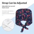 thumbnail image 3 of Salouo Flowers And Humming Bird Print Adjustable Working Caps,1 Pcs Working Hats Elastic Scrub Hats Elastic Tie Back Hats Unisex Nurse Scrub Cap Nurse Hats ,One Size, 3 of 7