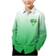 thumbnail image 1 of RXMEKW Chemise à Manches Longues Imprimée pour la Saint-Patrick pour Garçons avec Col Rabattu, 95 % Coton 5 % Spandex, Vert, 1 of 7