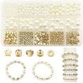 thumbnail image 1 of Ensemble de 15 Compartiments 720 Pcs Perles Intercalaires Assorties Perles Bracelet Perles Rondes Perles Étoiles Perles Dorées pour Fabrication de Bijoux Bracelet, 1 of 7