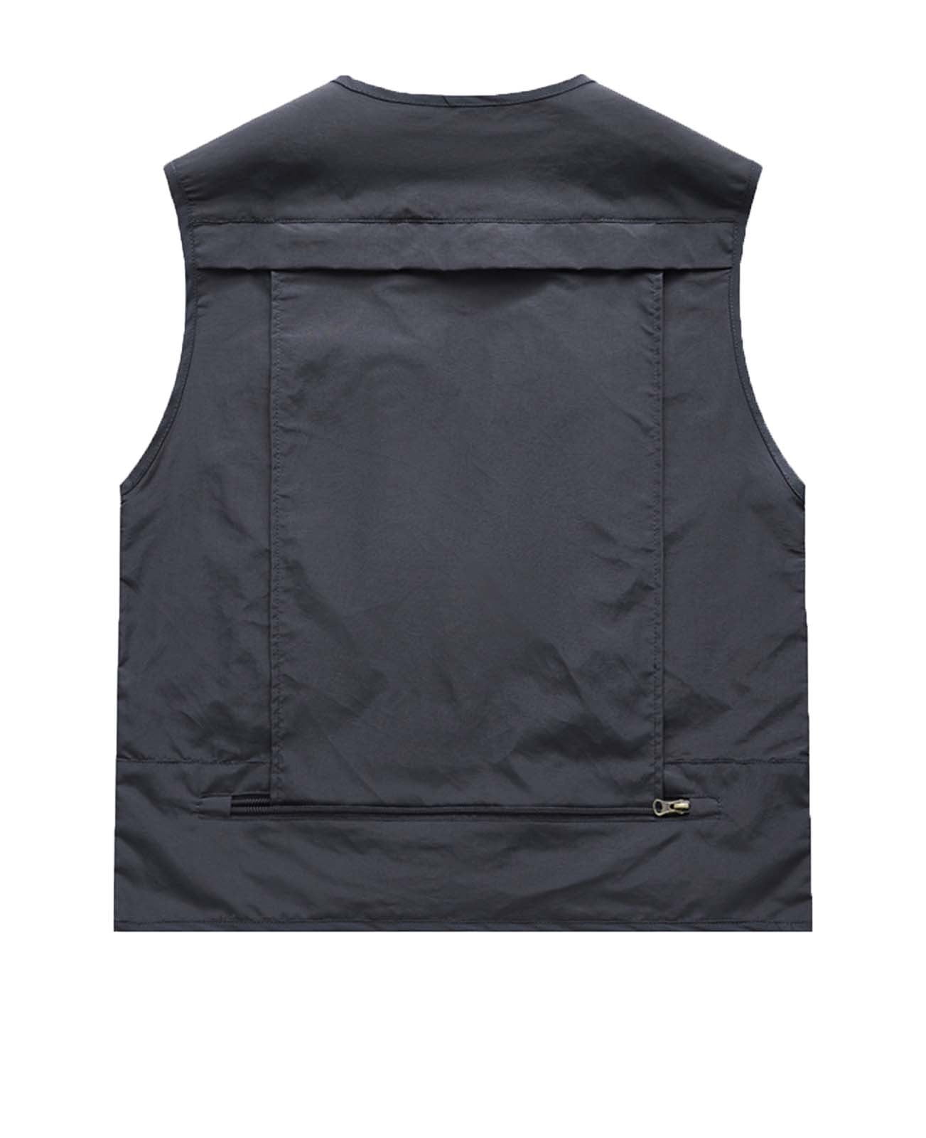 Rloper-Lop Men Summer Outdoors Work Vests Running Waistcoats Outerwears Photography Journalist Cargo Vest Jackets with Multi Pockets