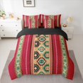 thumbnail image 2 of jejeloiu Retro Aztec Geometric 7-Piece Twin Bedding Sets,Red Brown Cyan Bedding Comforter Set For Men Women Reversible, 2 of 8
