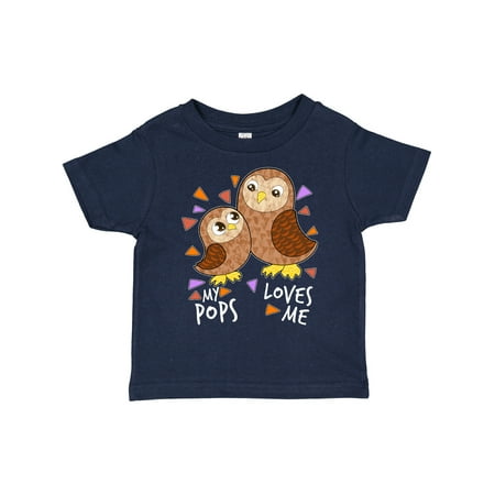 

Inktastic My Pops Loves Me- Cute Owl Family Gift Toddler Boy or Toddler Girl T-Shirt