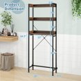 thumbnail image 2 of Costway 3-Tier Over-The-Toilet Bathroom Shelf Metal Frame Space Saver Rack with 4 Hooks, 2 of 10