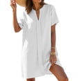 thumbnail image 2 of NIEWTR Cardigan Long Léger à devant Ouvert pour Femme, par-Dessus de Maillot de Bain à Manches Courtes (Blanc, G), 2 of 9