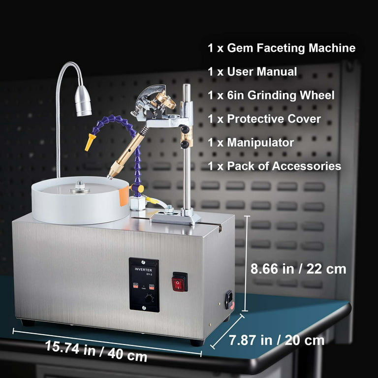 180W & 2800RPM Gem Faceting Machine, Jade Grinding Polishing Machine, with  Frequency Conversion Speed Controller, for Jewelry,Jade, Gem and Precious