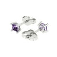 thumbnail image 2 of Clara Pucci 0.5Ct Alexandrite Princess Cut VVS1 Push Back Stud 18k Solid hypoallergenic Gold Designer Earrings For June, 2 of 7