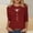 Wine, variant on Tops for Women Trendy Button Up Ladies' 2026 Spring/Summer Fashion World Bee Day Printed 3/4 Sleeve T-shirt with 7/4 Sleeve Round Neck Wine XL