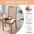 thumbnail image 2 of Roosters and Leaves Seat Covers for Dining Room Chairs Set Of 6,Stretch Printed Washable Chair Seat Cover with Elastic Ties and Button,Removable Waterproof Couch Cushion Covers, 2 of 6