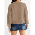 thumbnail image 2 of Rosvigor Womens Cropped Sweaters Oversized Knitted Warm Pullover Side Split Jumpers, 2 of 6