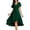 Dark Green, variant on Uobin Women's Summer Chiffon Dress V Neck Ruched Short Sleeves Elegant Casual Party Dress for Outdoor Events And Daily Wear